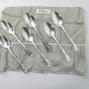 Gorham Louis  XV Sterling Silver Teaspoons Set 6 Monogram and dated Aug 7 1901